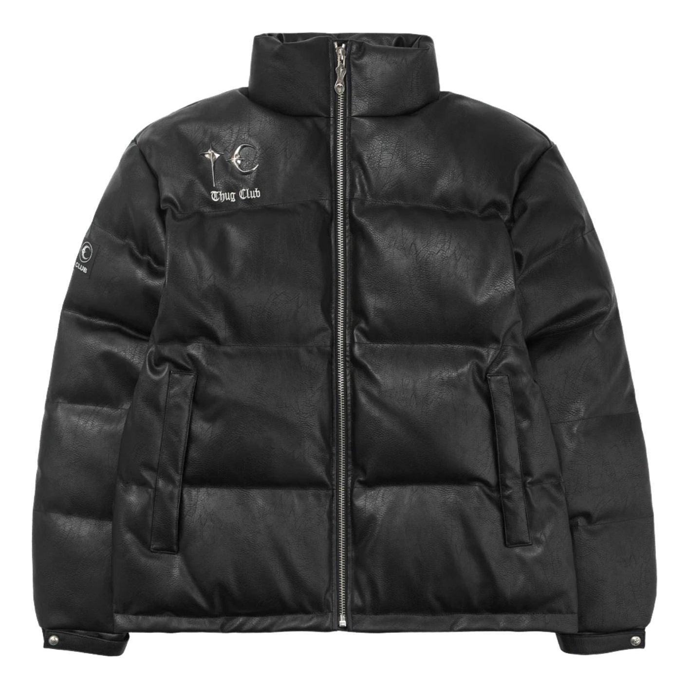 

Кожаная пуховая куртка Thug Club (утиный пух) 'Черный'