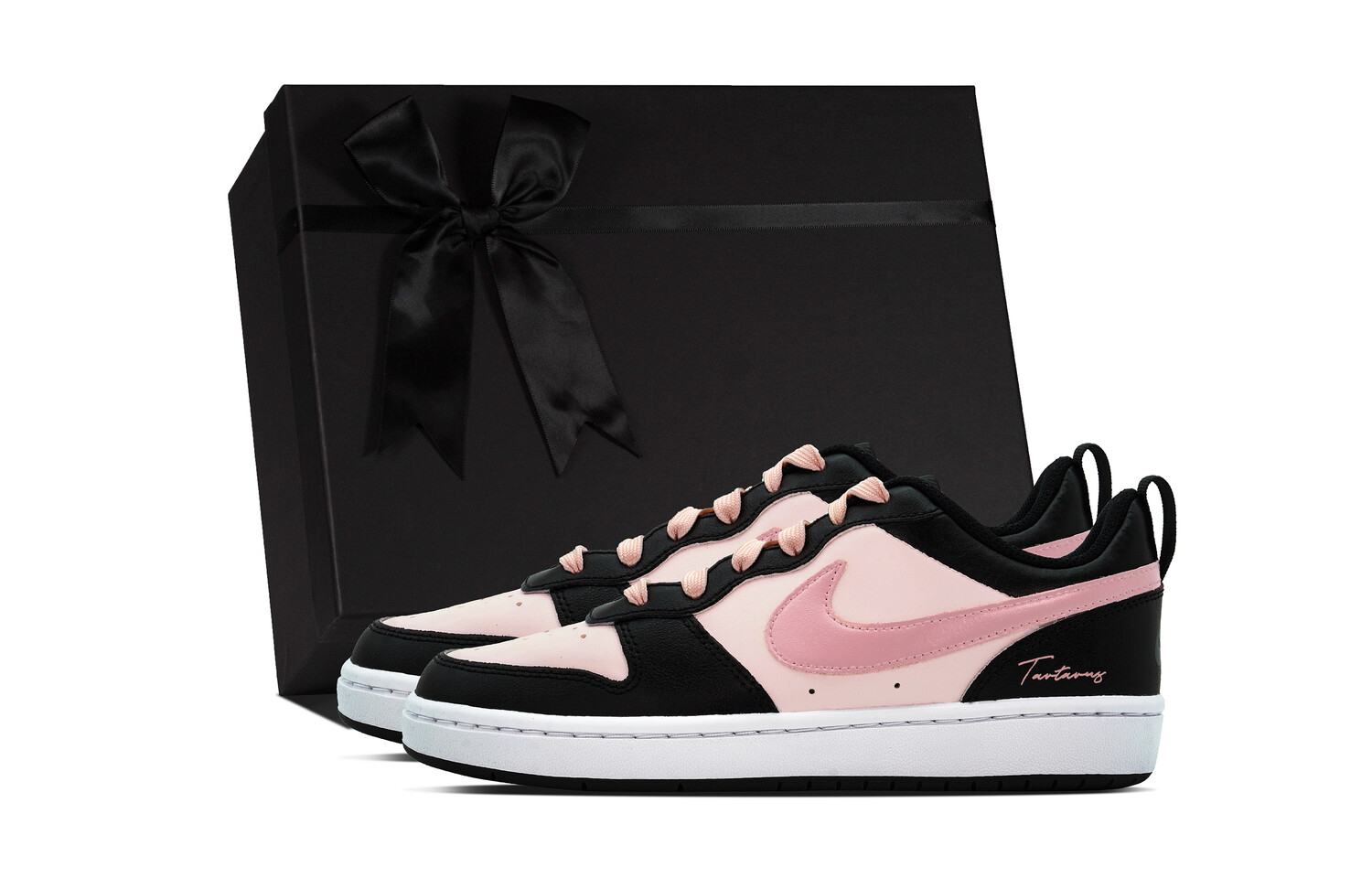 

Кроссовки Nike Court Borough Skateboarding Shoes Women's Low-top Black/pink/white, черный/розовый