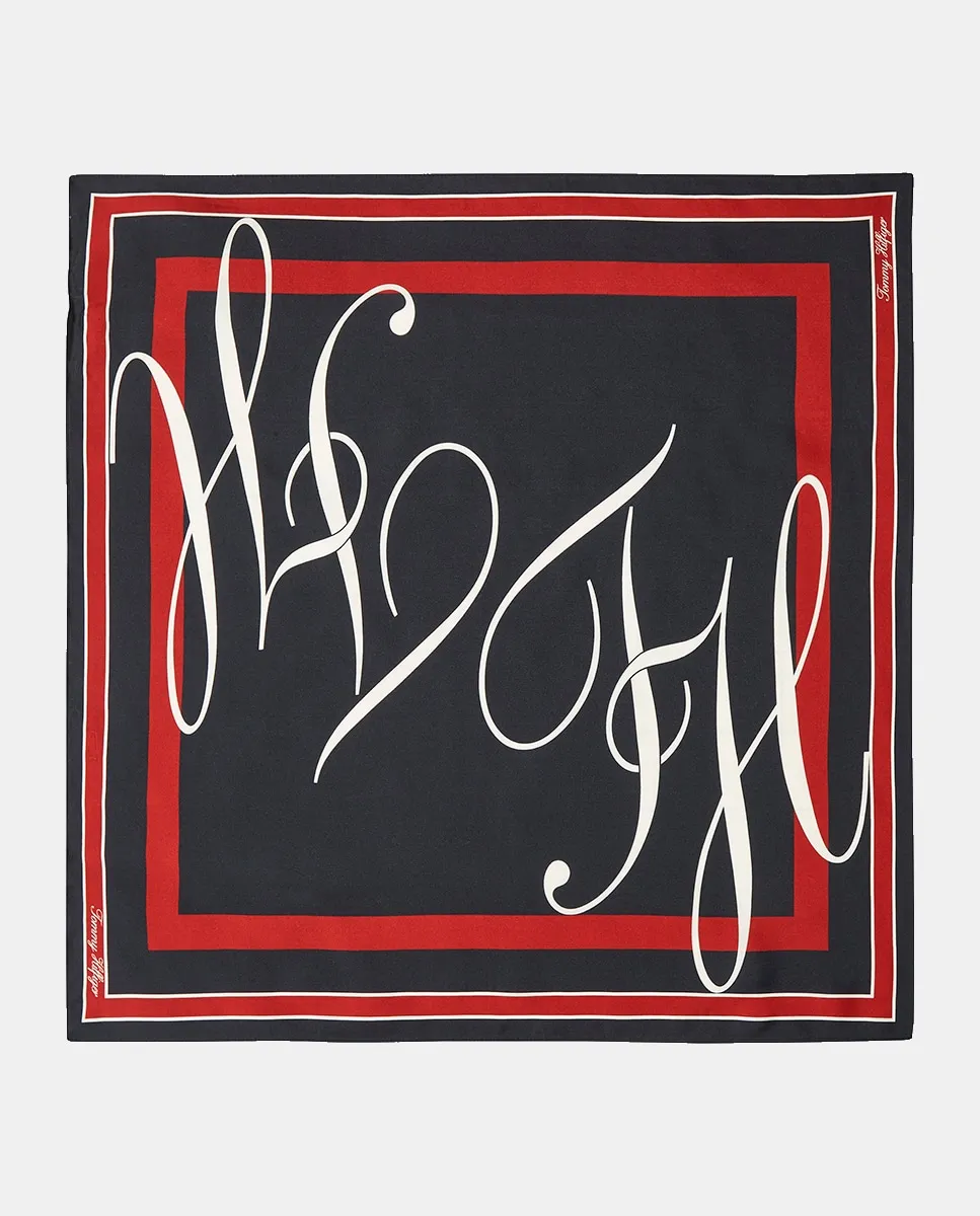 

Шелковый платок темно-синего цвета Tommy Hilfiger