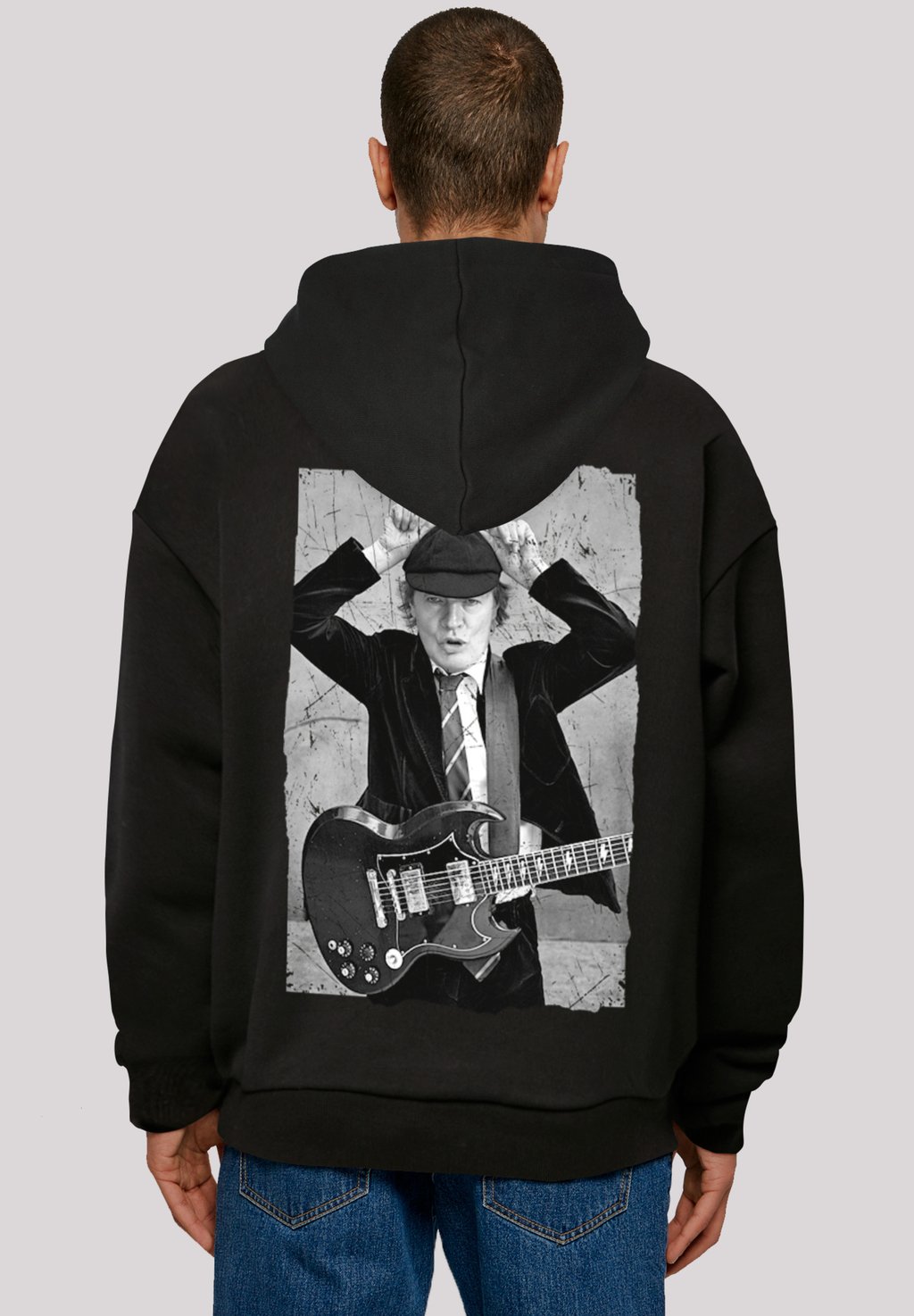 

Толстовка с капюшоном ACDC ROCK BAND ANGUS YOUNG DISTRESSED PHOTO F4NT4STIC, черный