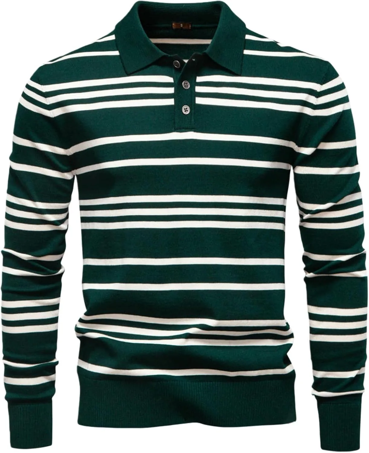 

Мужской осенне-зимний вязаный свитер с лацканами и полосками FOLKFOLD