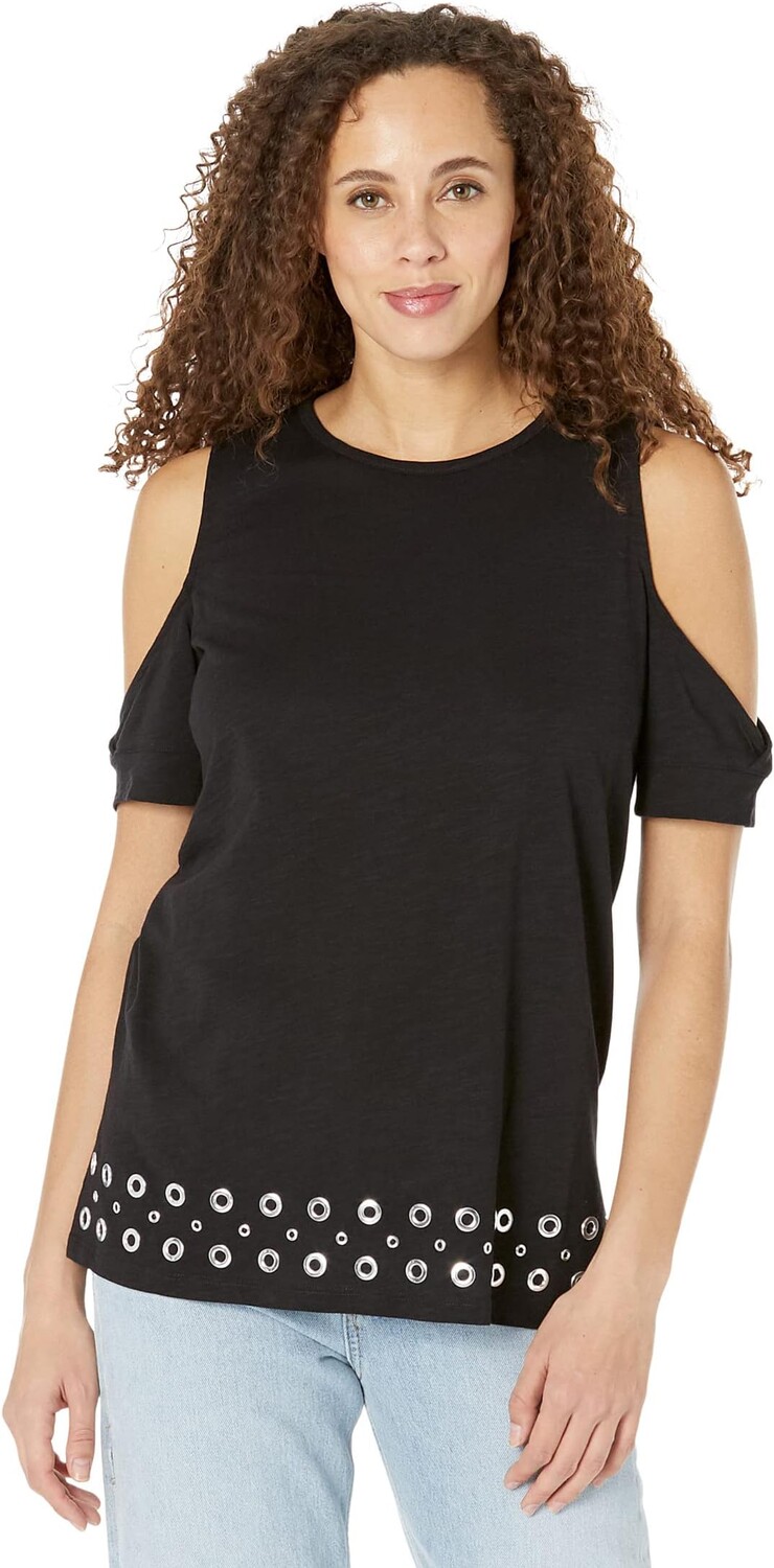 

Туника MICHAEL Michael Kors Short Sleeve Grommet Mix Tunic, черный
