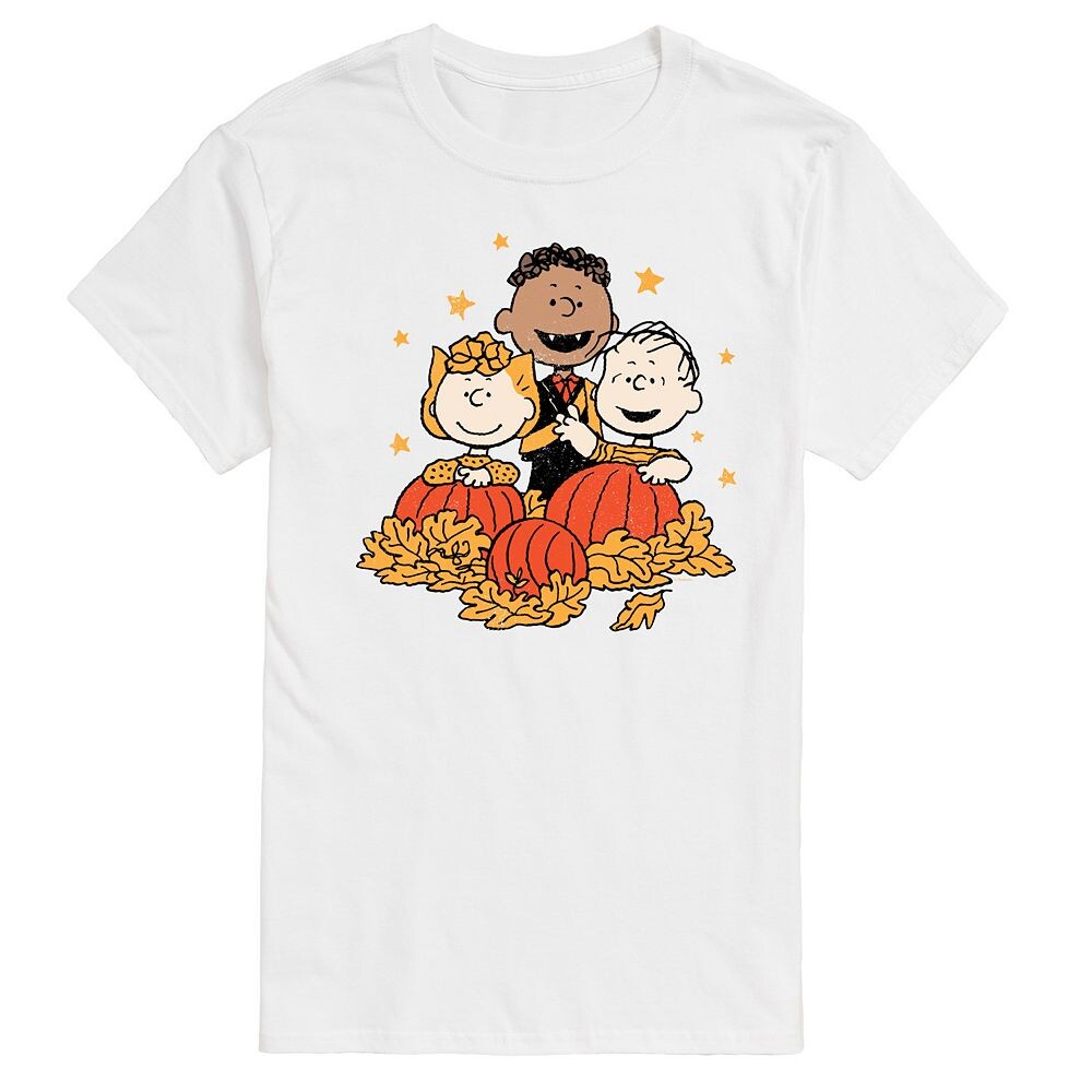 

Мужская футболка с рисунком Peanuts Pumpkin Trio Licensed Character, белый