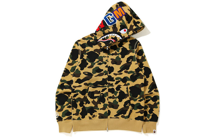 

Свитшот Shark Series унисекс желто-зеленый камуфляж A Bathing Ape, зеленый