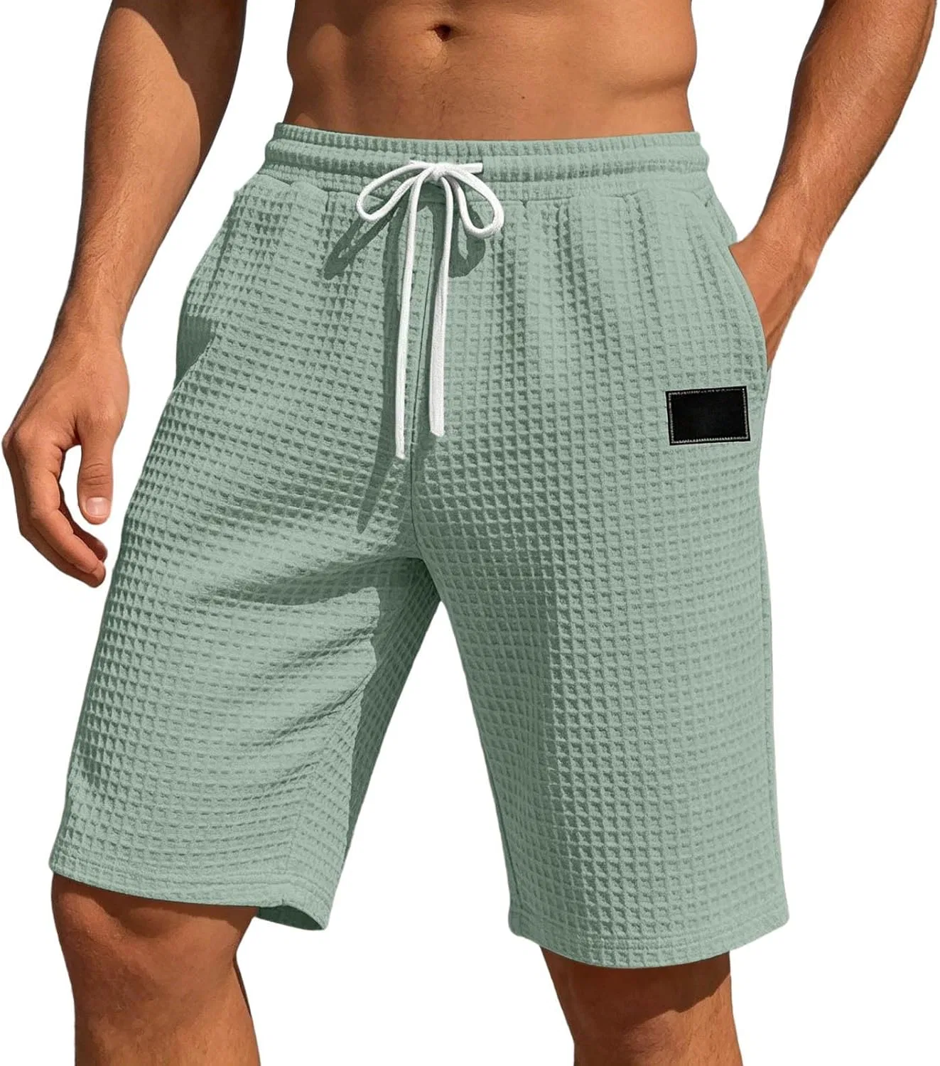 Мужские шорты вафельной вязки, Light Green