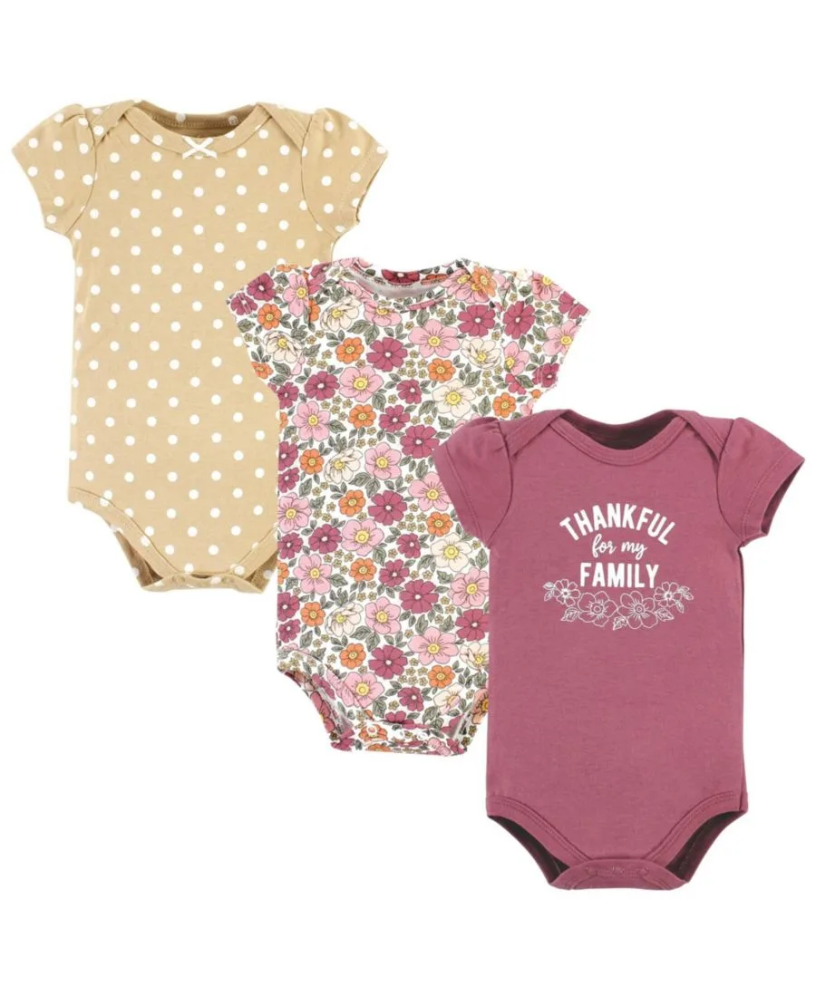 Комплект из 3 хлопковых боди Hudson Baby, Thankful Floral
