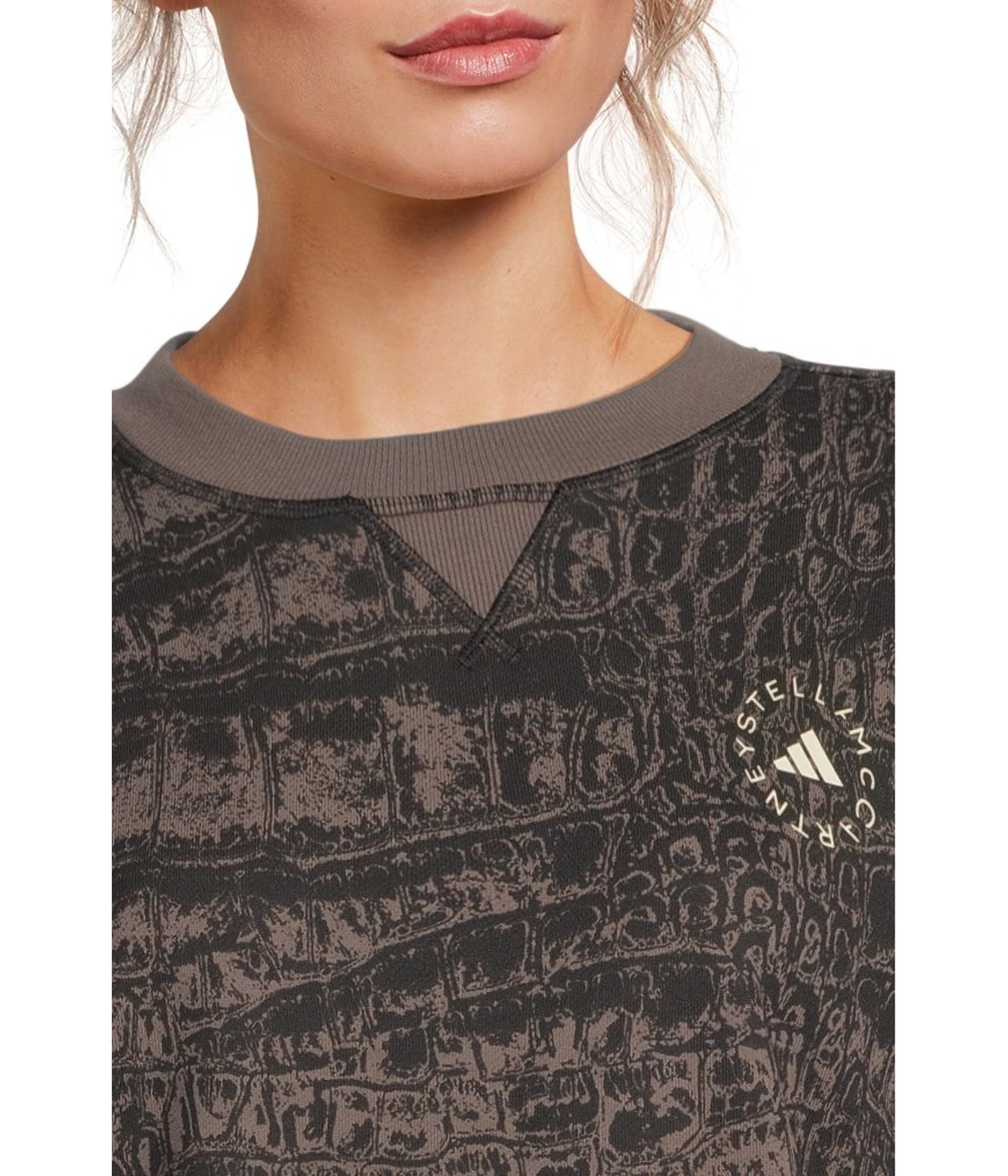 Толстовка adidas by Stella McCartney Loose Sweatshirt Printed JN2215, цвет Black Charcoal — фото 4