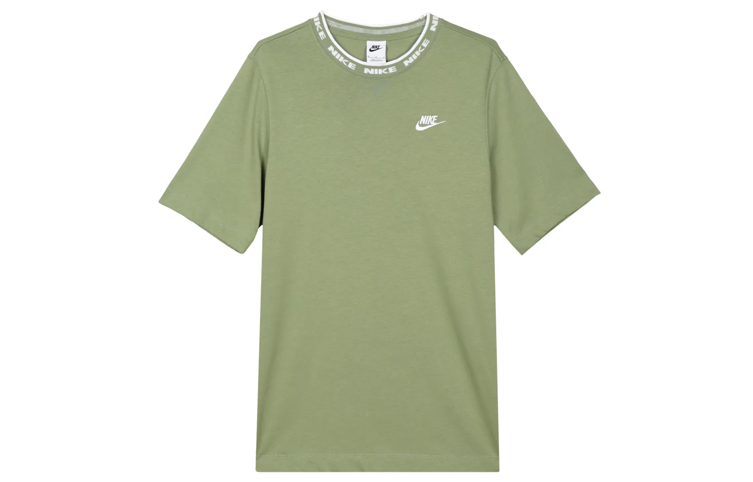 Nike Футболка мужская oil green с круглым вырезом умеренно прямого кроя