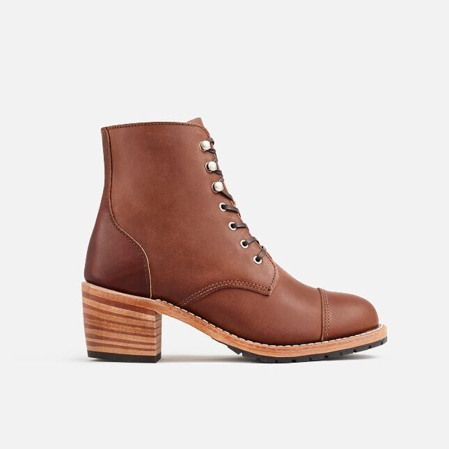 Red Wing Heritage Eileen 3399 женские ботинки коричневые кожаные с мыском и квадратным каблуком Red Wing Shoes — фото 2