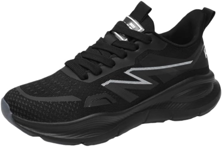 

Мужские модные спортивные кроссовки - повседневные туфли на толстой подошве с закругленным носком и шнуровкой - резиновая подошва - удобные и легкие - подходят для всех сезонов и деловой одежды Hoalox, белый