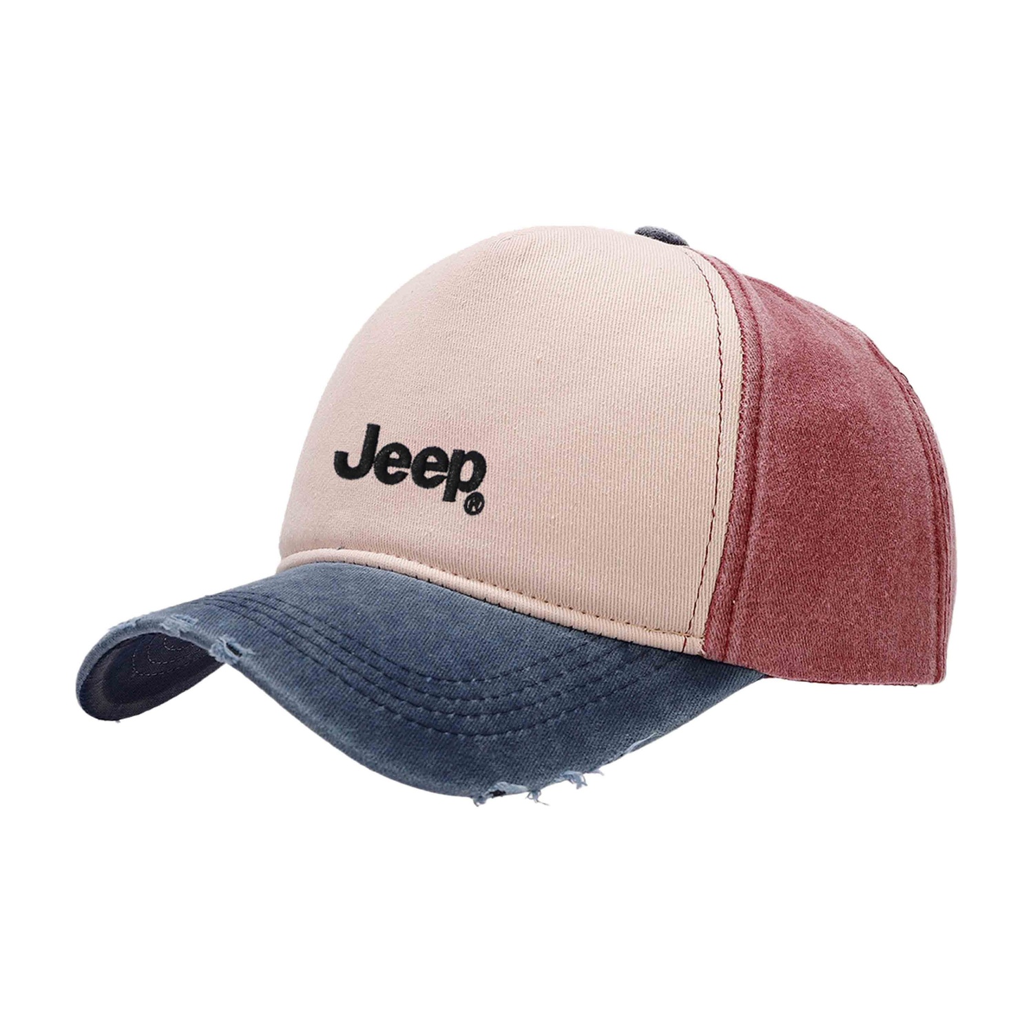 

Хлопковая бейсболка Unisex Jeep, темно-синий+burgundy