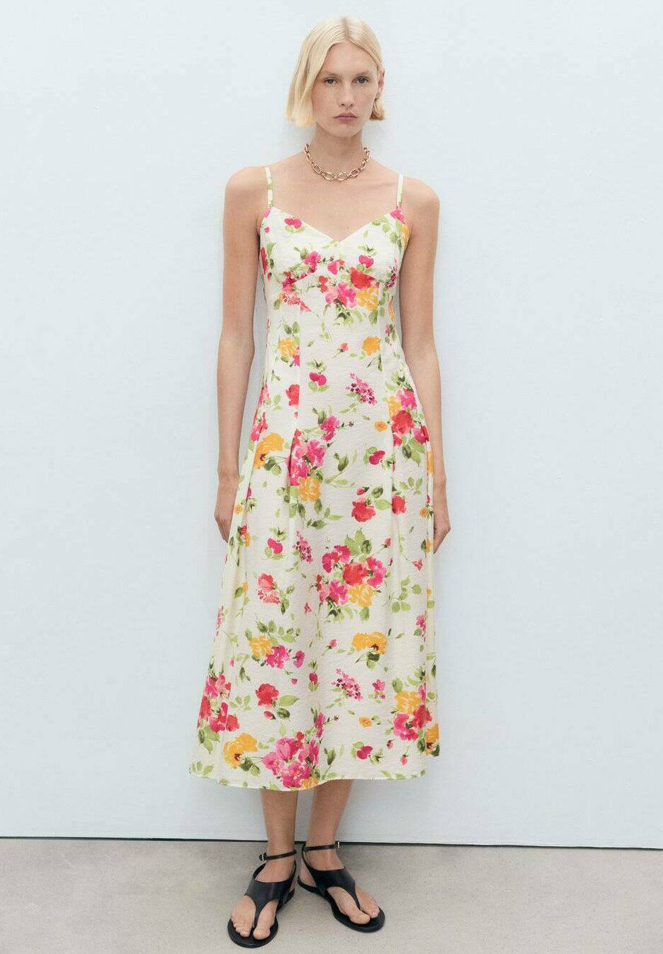 

Повседневное платье BOUQUET Mango, кремовый