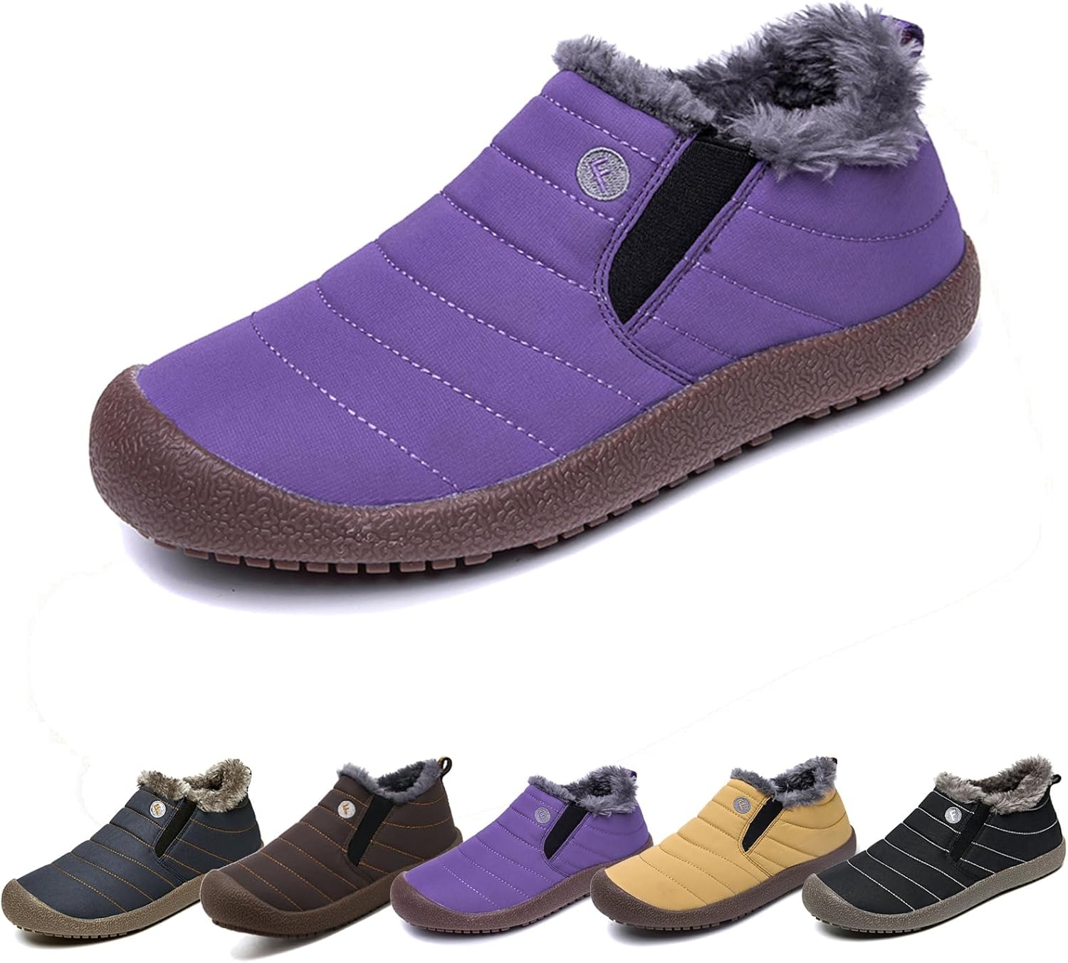 

Мужские водонепроницаемые ботинки YAMIELO, женские сапоги для снега, теплые ботинки с плюшевой подкладкой, противоскользящие, фиолетовый