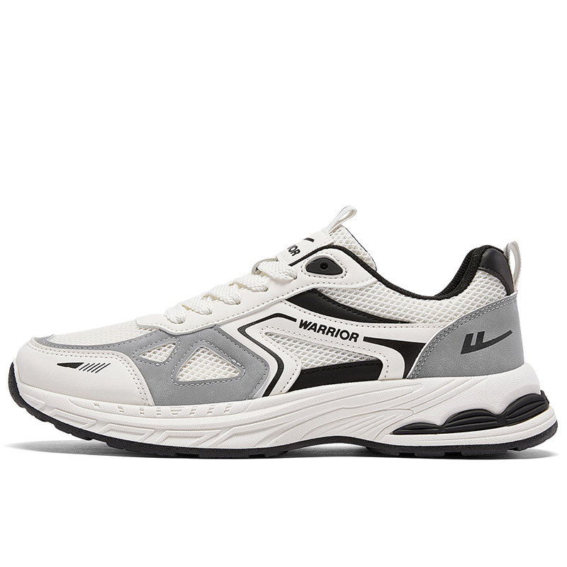 

WARRIOR Скользоустойчивые утолщенные низкие кроссовки на платформе для мужчин - бежево-серо-черные, цвет Beige Gray Black