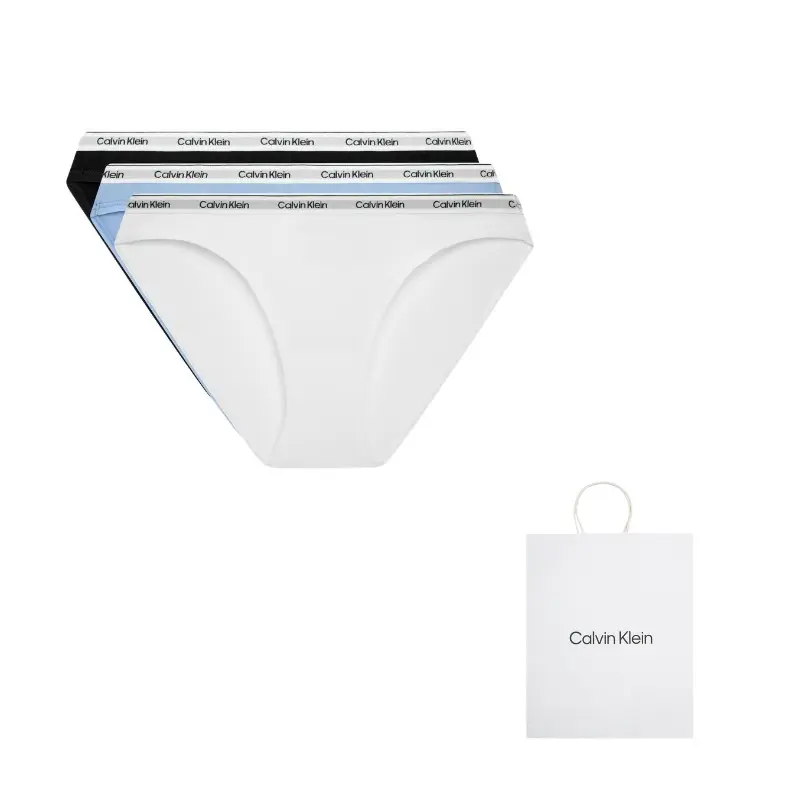

Женские трусики 3 шт Calvin Klein, черный/белый/синий