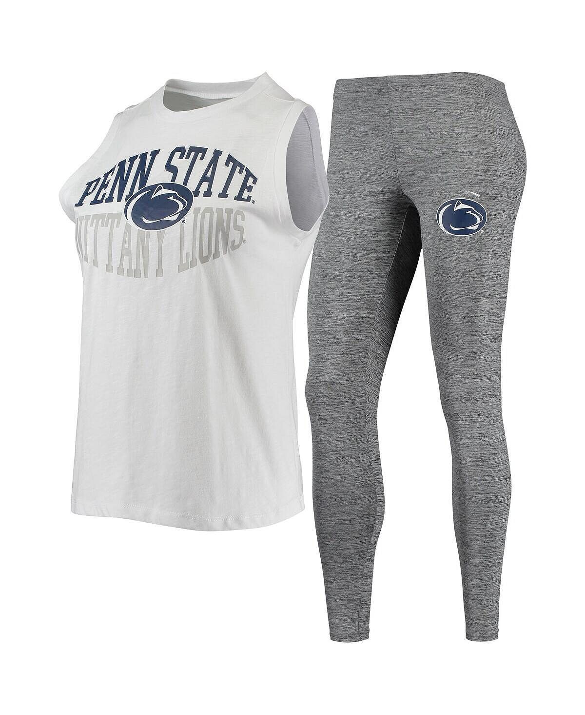 

Женский темно-серый, белый комплект для сна Nittany Lions Penn State Nittany Lions и леггинсы Concepts Sport