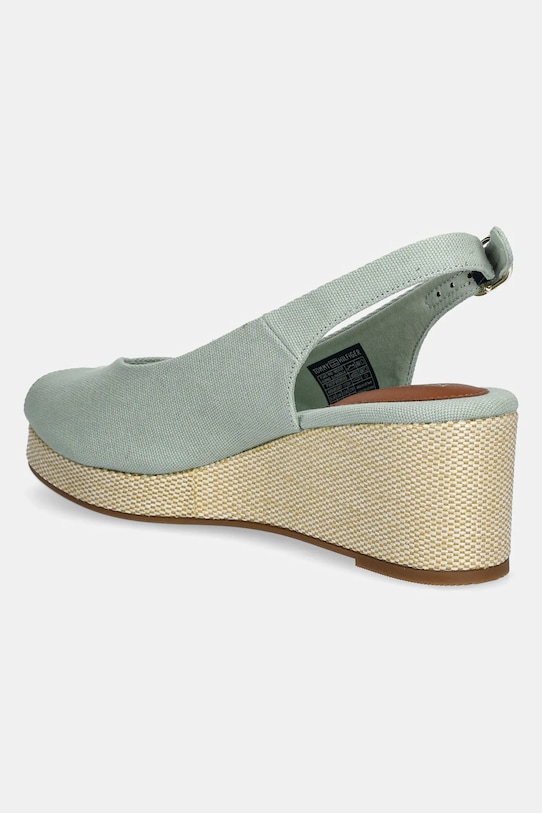 Сандалии Flag mid wedge espadrille на бретельке Tommy Hilfiger, зеленый — фото 3