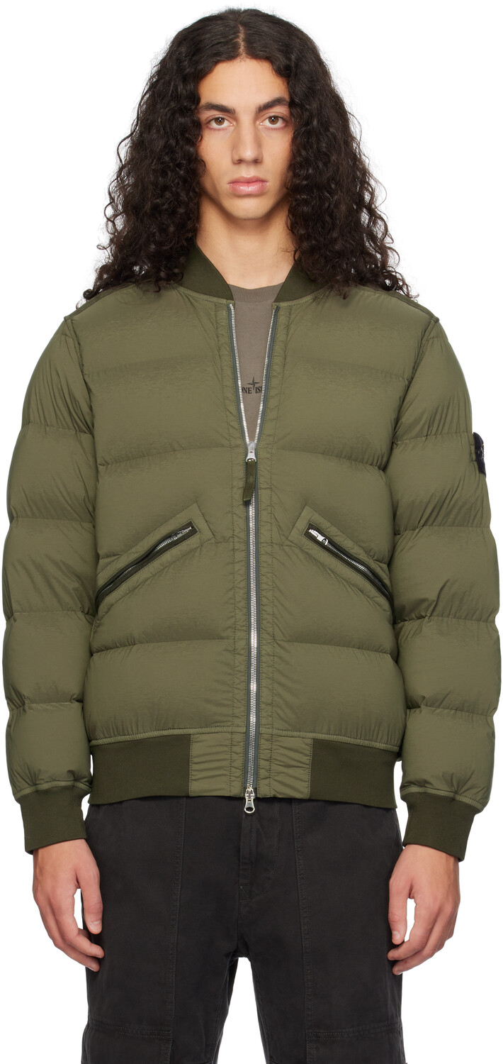 

Зеленый стеганый пуховик Stone Island