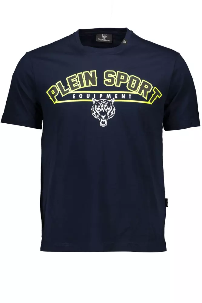 

Синяя хлопковая мужская футболка Plein Sport