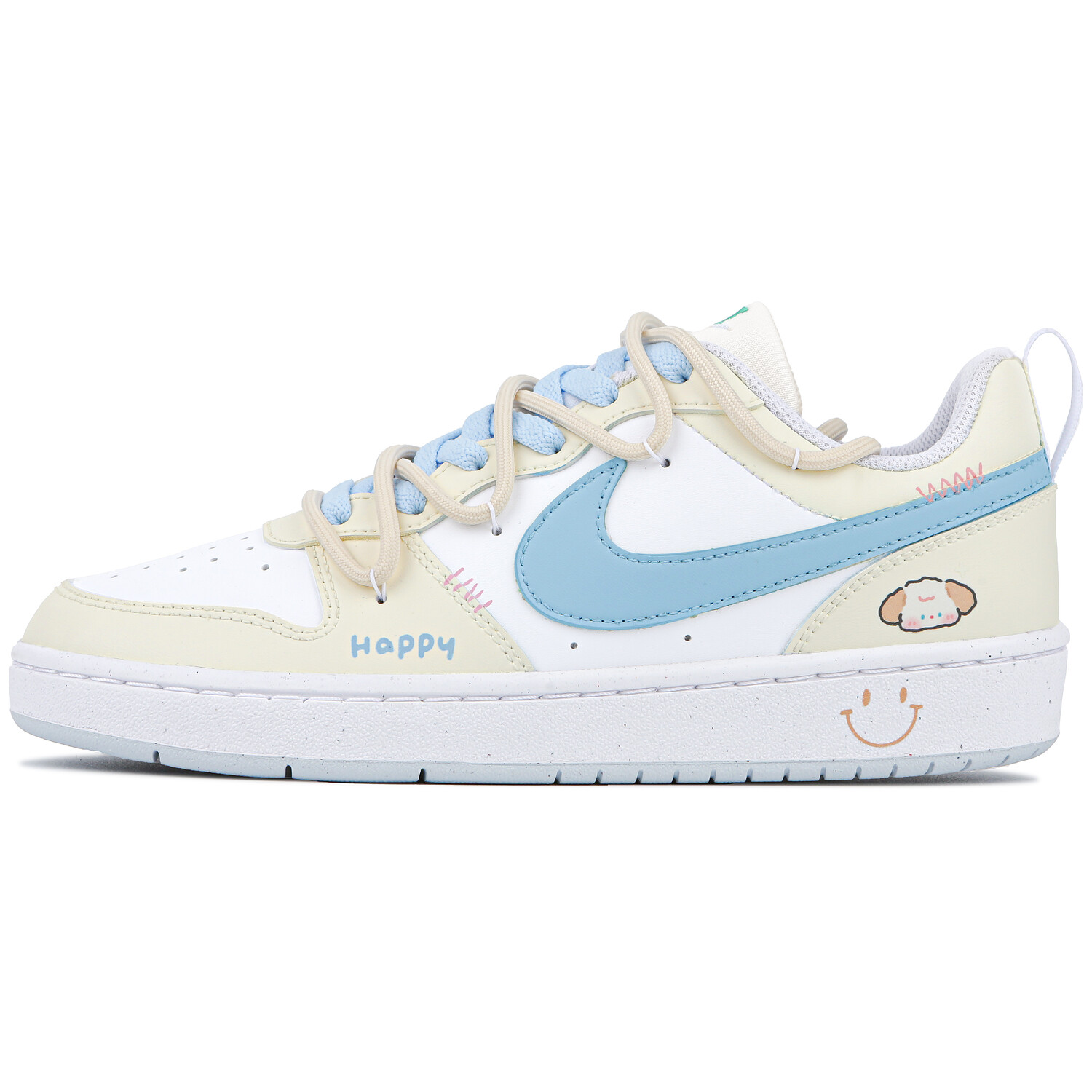 

Кроссовки Nike Court Borough Skateboarding Shoes Women's Low-top White/Blue/Yellow, белый