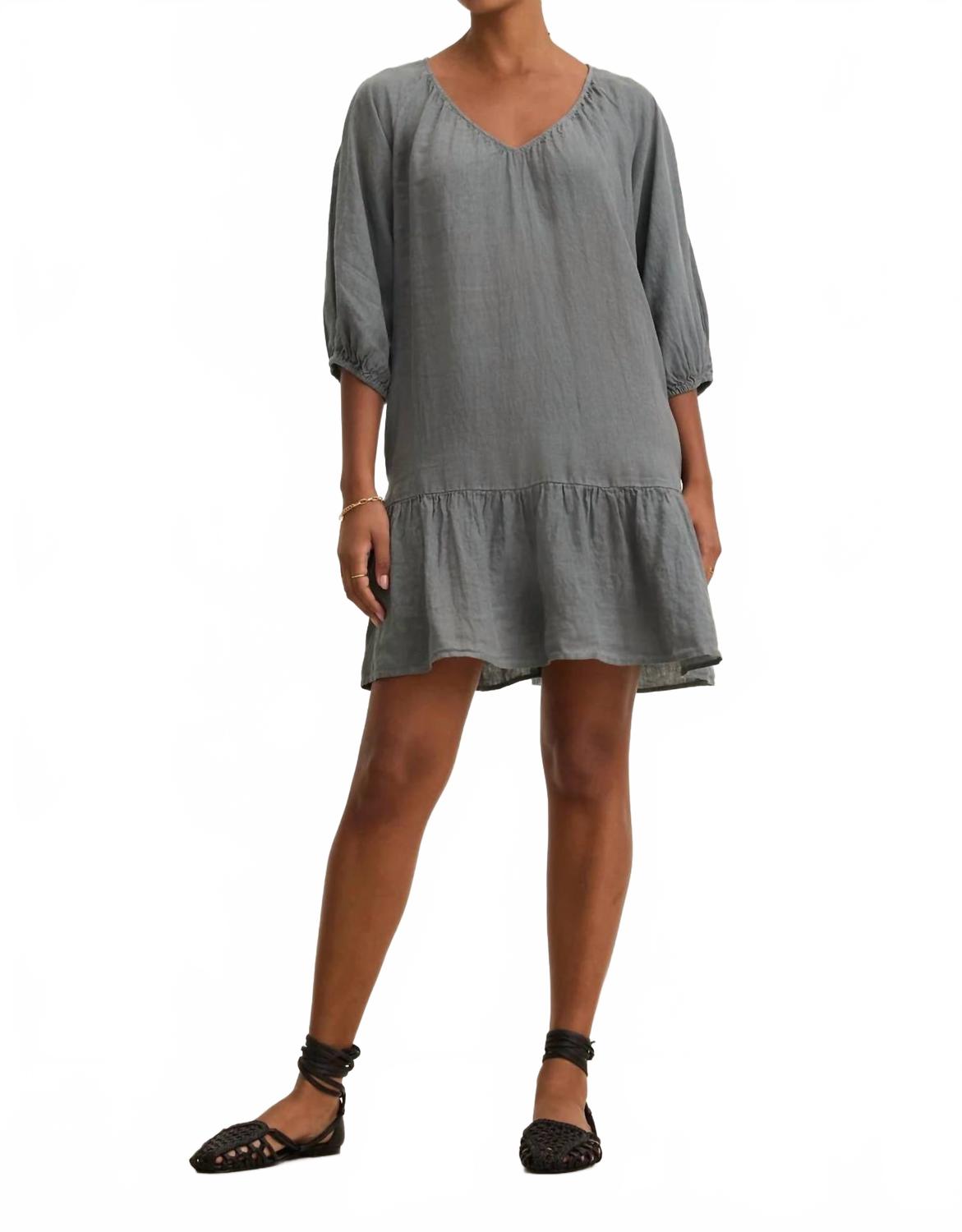 

Кейли Льняное мини-платье в графитовом цвете Velvet by Graham & Spencer, графитовый