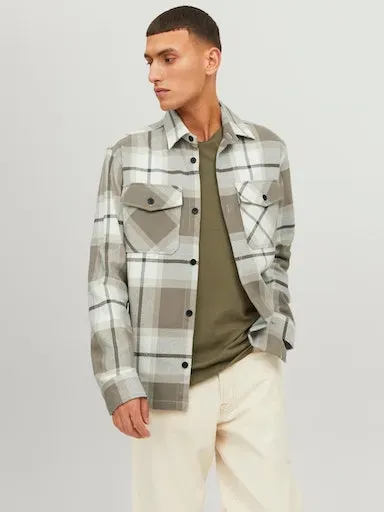 

Рубашка в клетку Jack & Jones "JPRROY CHECK OVERSHIRT L/S SN", цвет Brindle