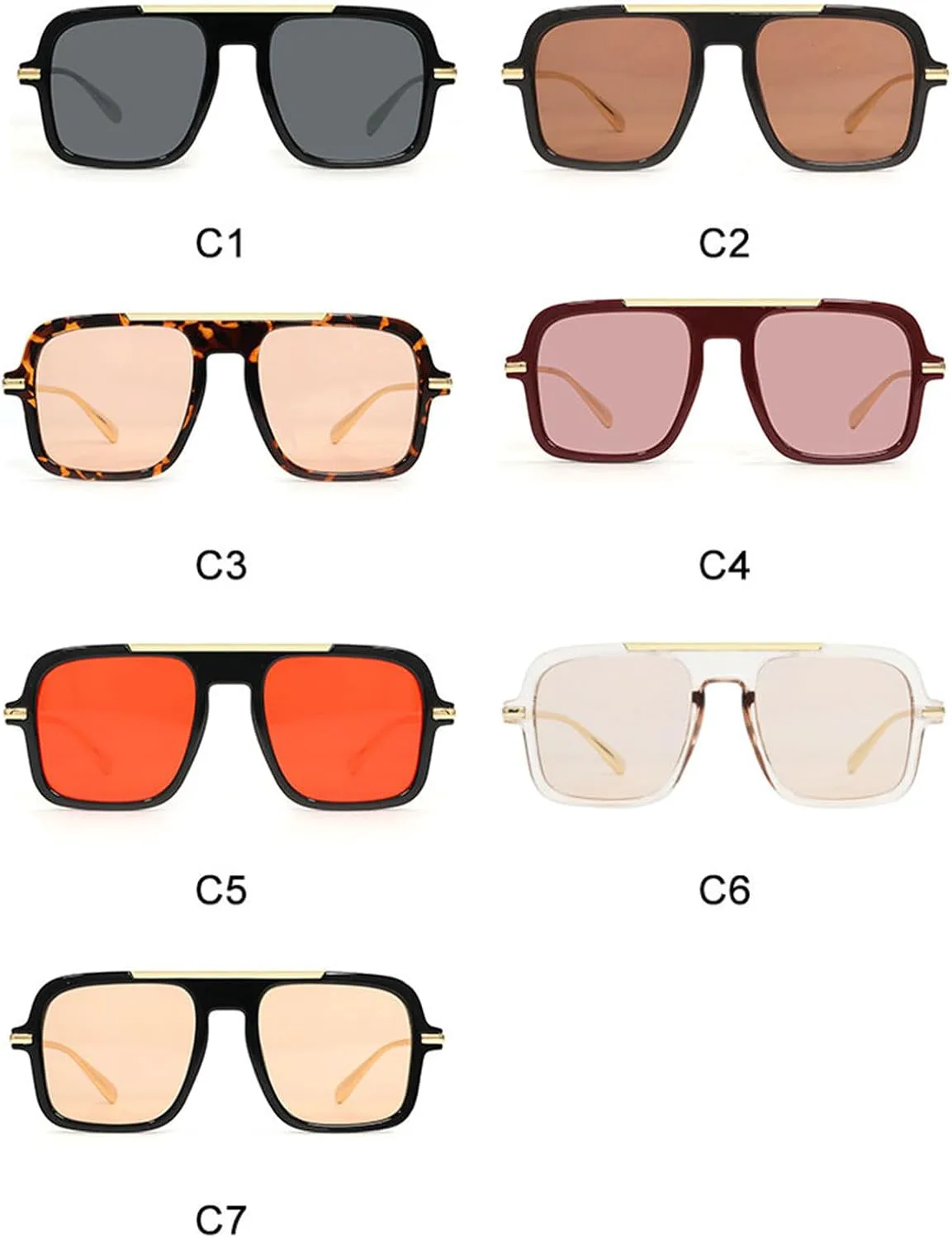 

Willochra Модные большие квадратные солнцезащитные очки для женщин и мужчин, очки-пилот в винтажном стиле, солнцезащитные очки-щитки в большой оправе для мужчин, C5