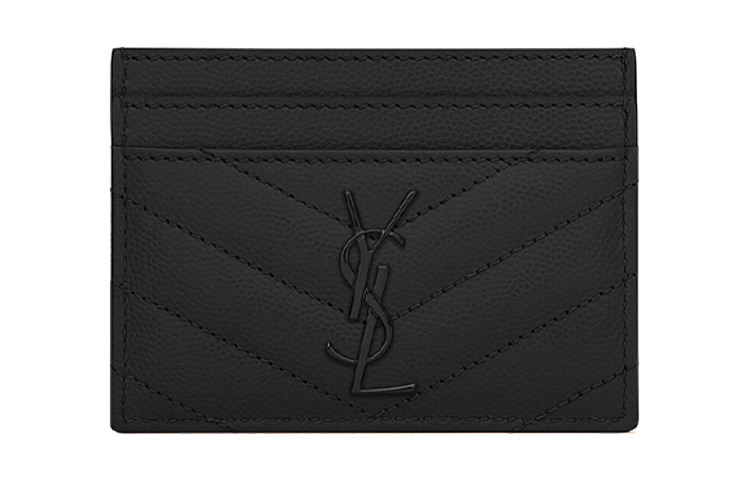 

Квилтированный кожаный кардхолдер женский черный SAINT LAURENT