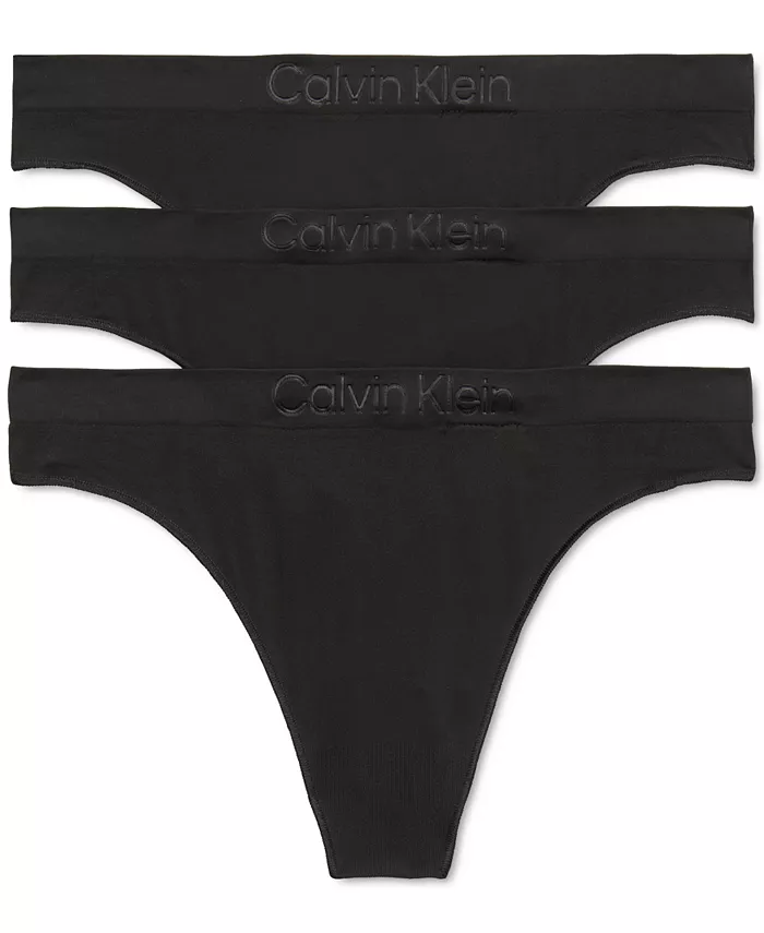 

Женские стринги Mid-Rise с эластичной посадкой, 3 шт. QD5211 Calvin Klein, черный