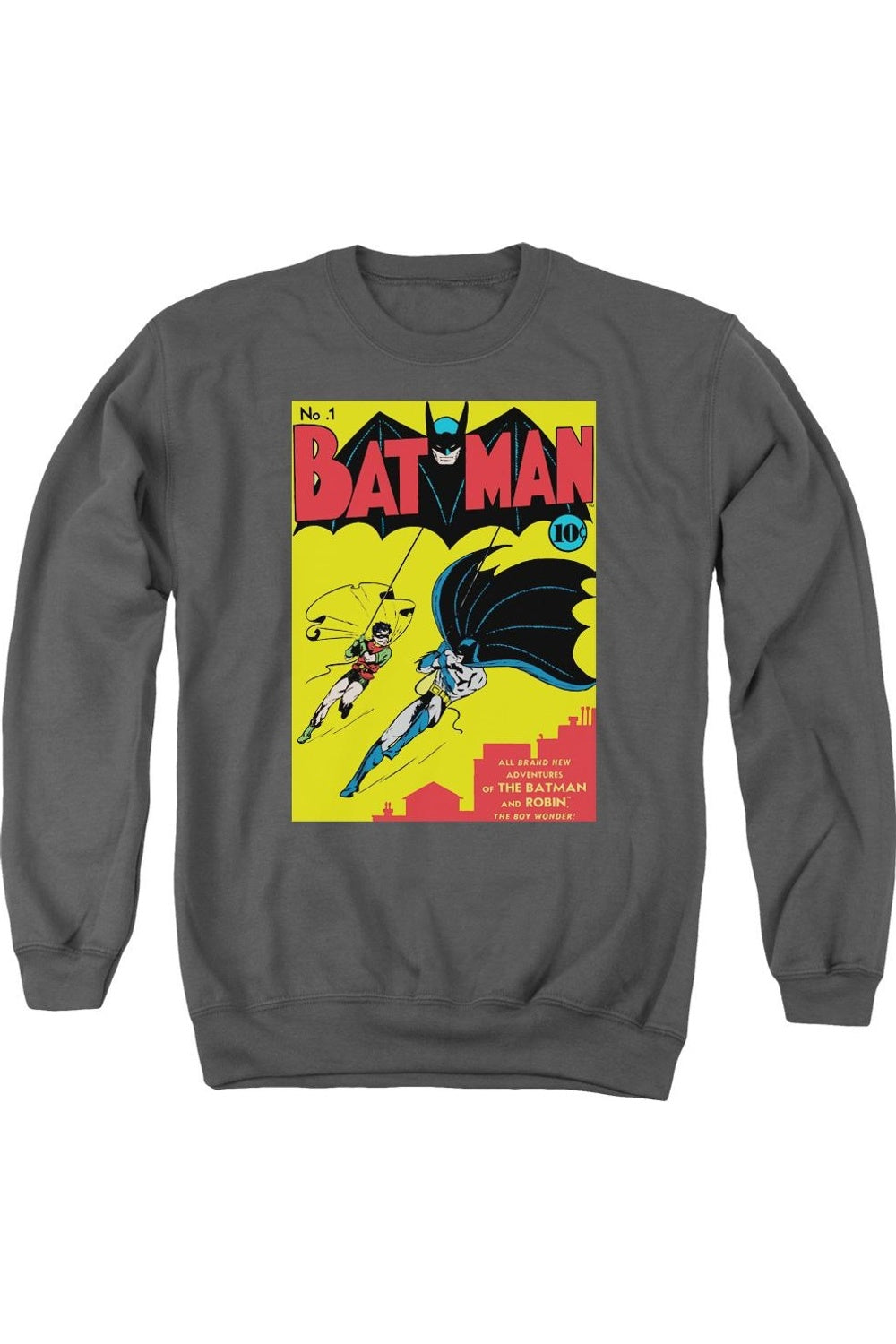 

Толстовка Batman First для взрослых с круглым вырезом Gildan, цвет charcoal