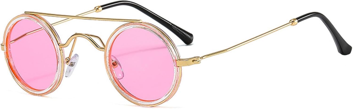 

Солнцезащитные очки с защитой от УФ-излучения UV400 для женщин и мужчин | Маленькие круглые металлические очки с двойной перемычкой, яркие цвета | для занятий спортом на открытом воздухе DSVIGF, 02