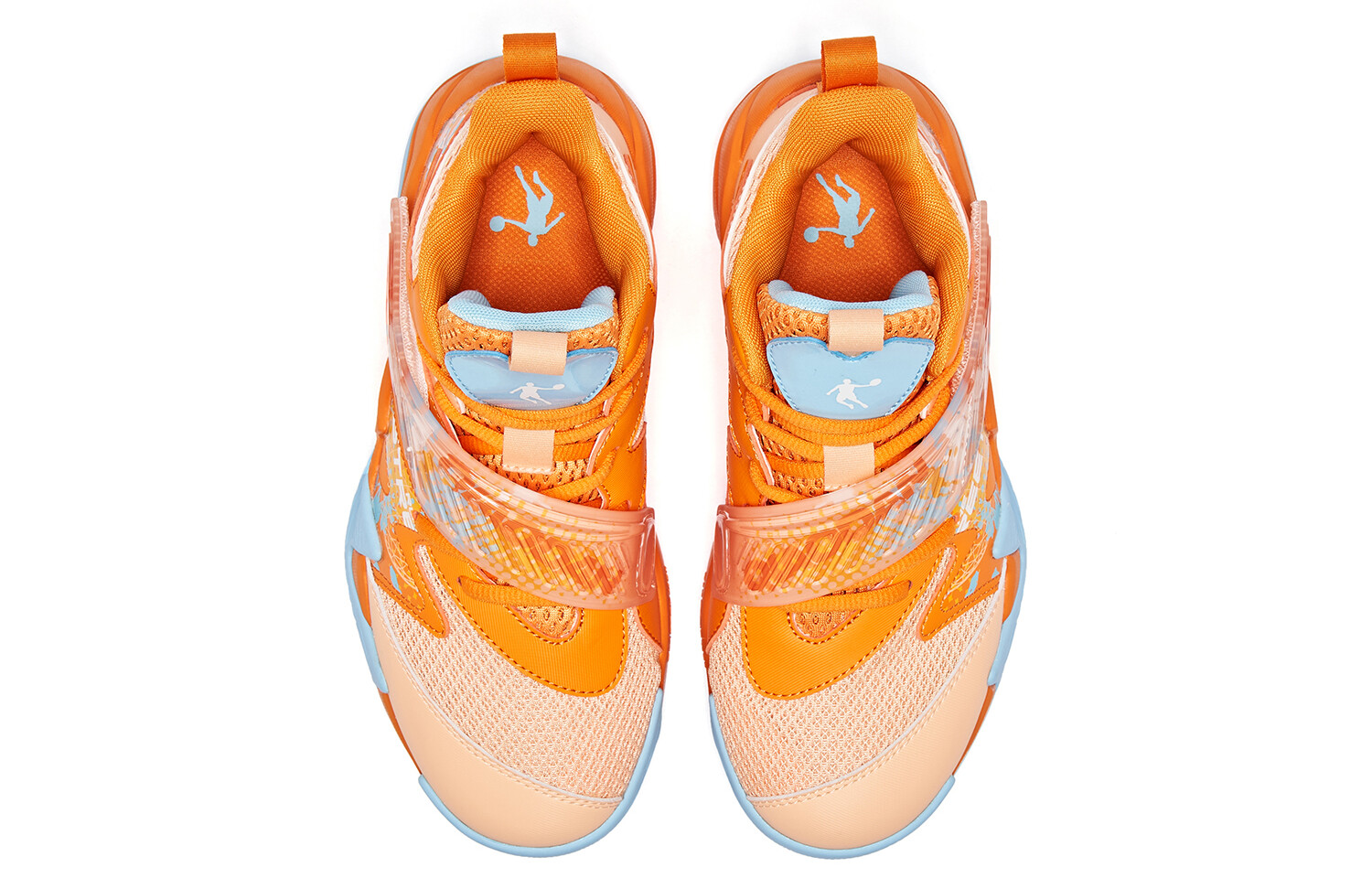 Детские баскетбольные кроссовки GS Low-top Light Blue/Fellow Yellow Qiaodan — фото 2