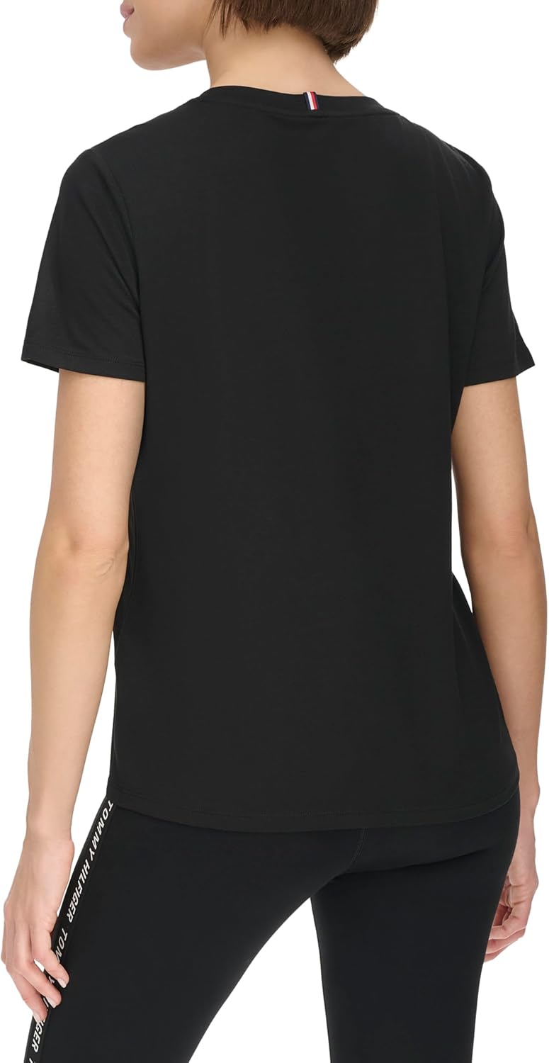 Женская футболка с графическим логотипом Tommy Hilfiger, Black — фото 4
