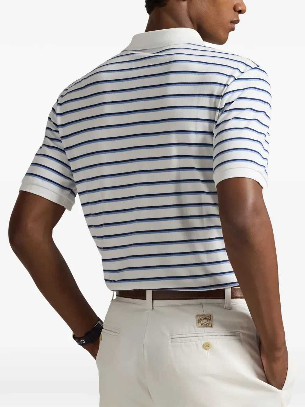 Полосатая рубашка-поло с логотипом Polo Ralph Lauren, белый — фото 4