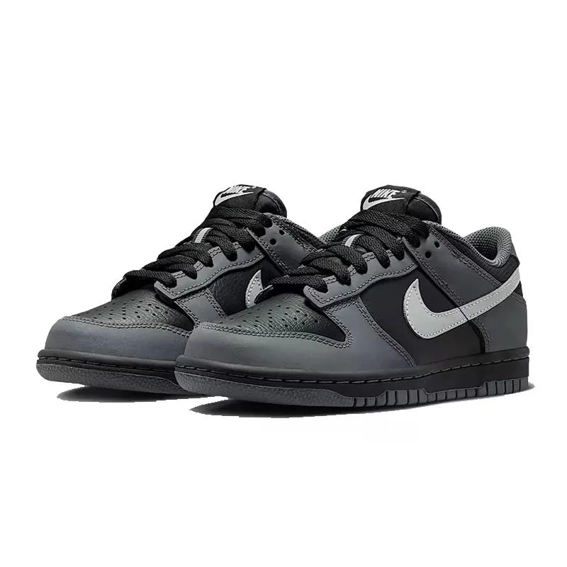 Кроссовки для скейтбординга Dunk Fabric Low top детские унисекс Nike, Black/Anthracite/Photon Dust/Reflection Silver — фото 3