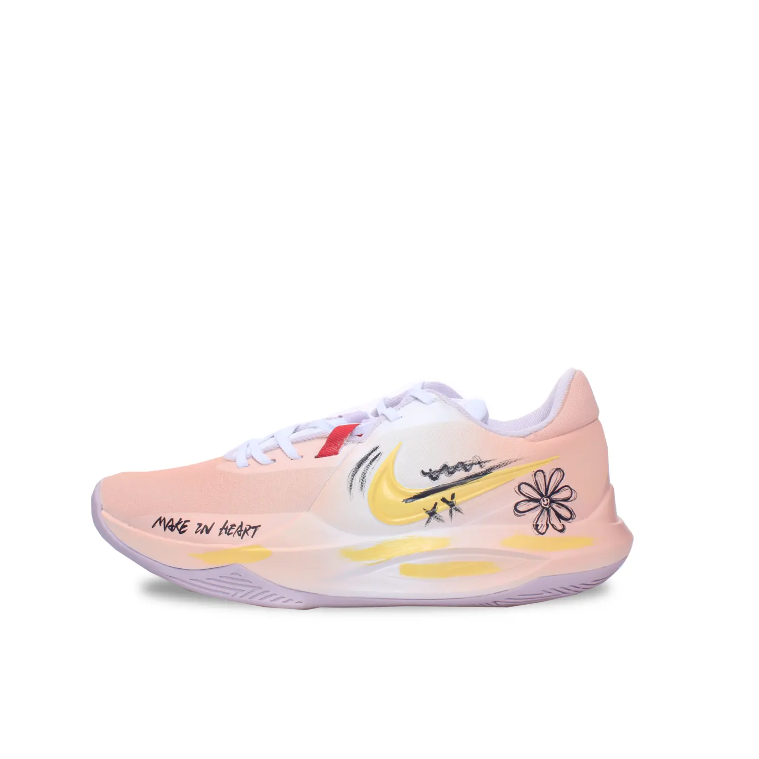 

Nike Точность 6 Износостойкие и легкие низкие баскетбольные кроссовки мужские розово-желтые, цвет Pink