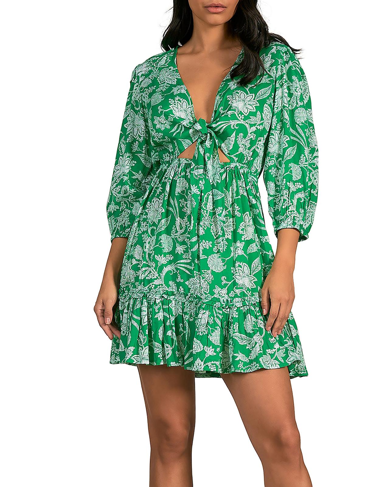 

Женский летний мини-сарафан ELAN, цвет green venice print