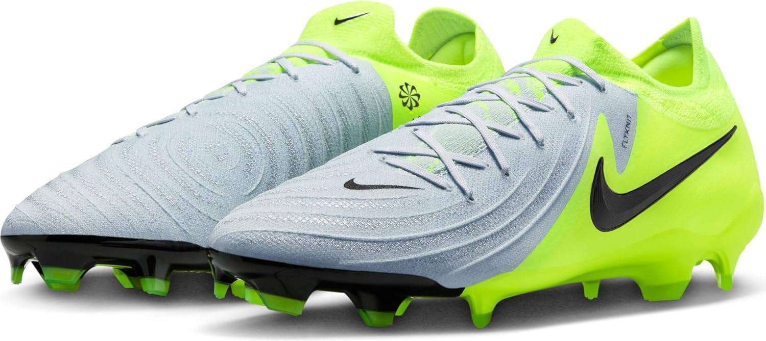 Кроссовки Nike Phantom GX II PRO FG мужские со шнурками, Metallic Silver Black Volt — фото 2