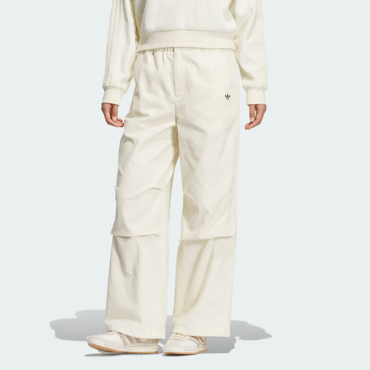 Fw25 уличные повседневные брюки women's Adidas Originals, слоновая кость — фото 3