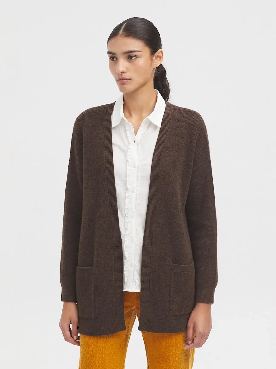 

Открытый женский кардиган с длинным рукавом Nice Things, коричневый