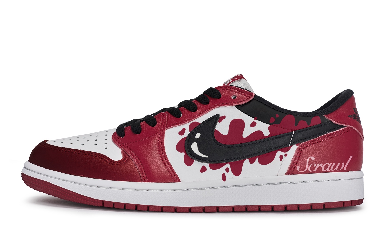 

Jordan Air 1 811 Manufacturing, Graffiti Bubble Low top Vintage Basketball Shoes Unisex Black White Red