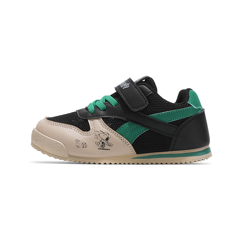 

Нескользящие кроссовки Anti Kick Low Top для детей SNOOPY, черный/зеленый