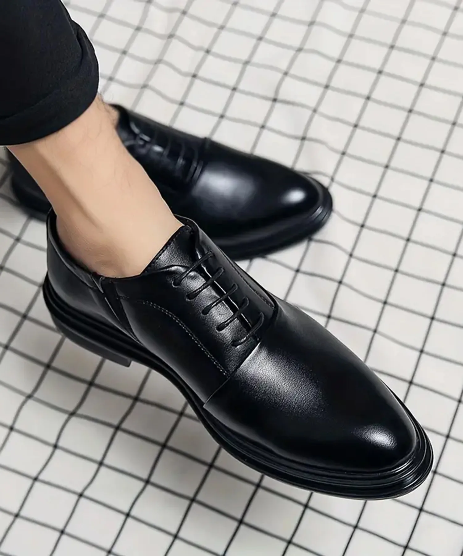 Мужские классические туфли из кожи Plain Toe 3-11E88 CALIFORNIA OUTFITTERS черные — фото 2