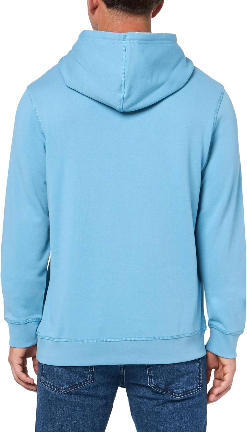 Толстовка с капюшоном из хлопкового френч терри с нашивкой-логотипом BOSS, Niagara Blue — фото 2