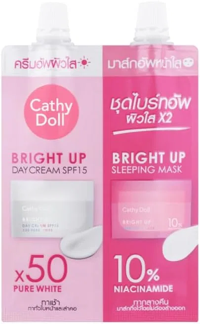 Набор для ухода за кожей лица Cathy Doll Bright-Up Sleeping Mask/Day Cream 5 мл + 7 г