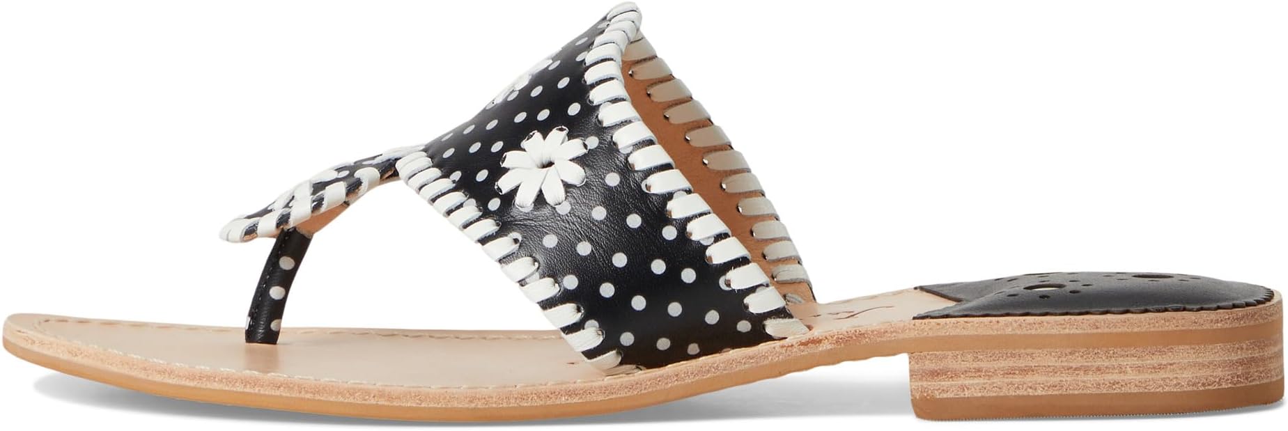 Туфли Jack Rogers Jacks Flat Sandal - Nappa/Patent, Black/White Dot Pat — фото 4