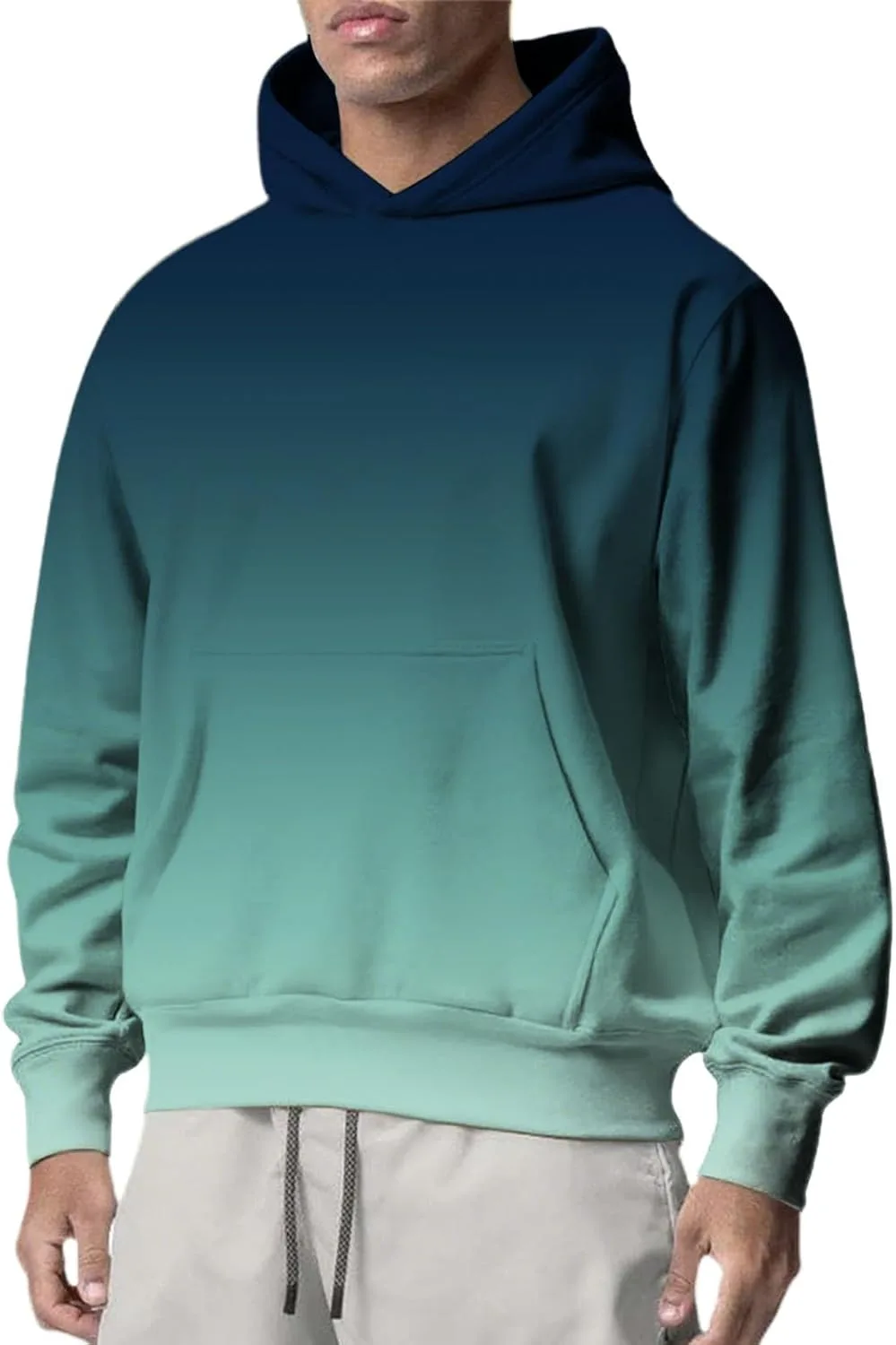 

Градиентный худи для мужчин, Casual, свободный крой