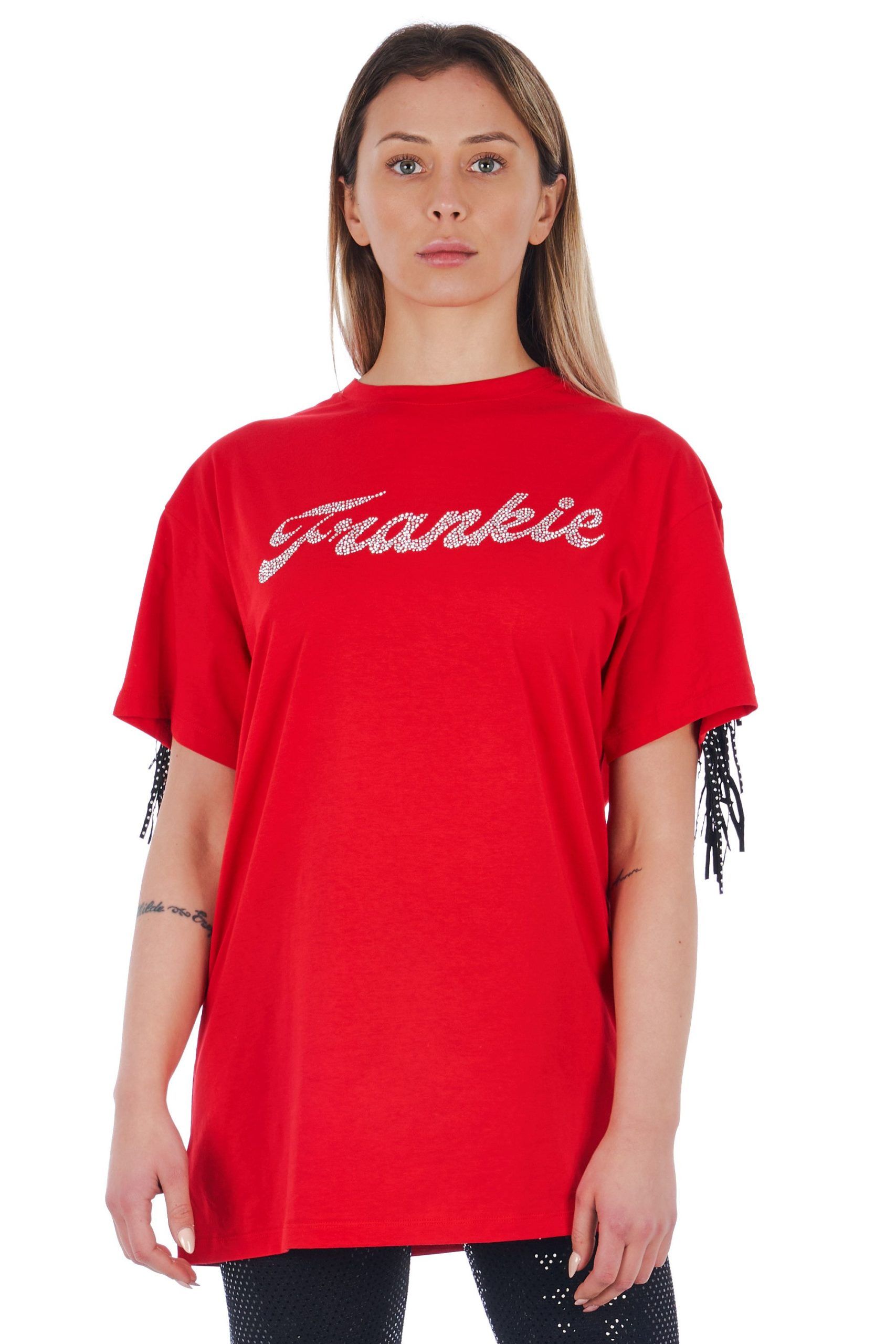 

Красная хлопковая женская футболка FRANKIE MORELLO