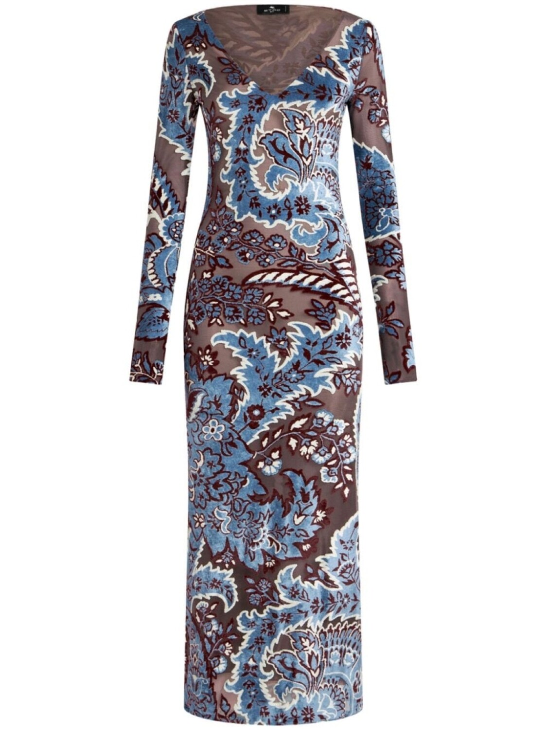 

ETRO платье из жаккардового бархата, синий