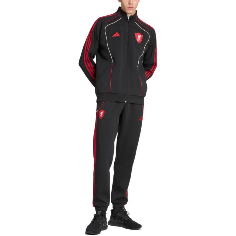 Ливерпуль фк fw25 вязаные спортивные штаны мужские Adidas, черный — фото 3